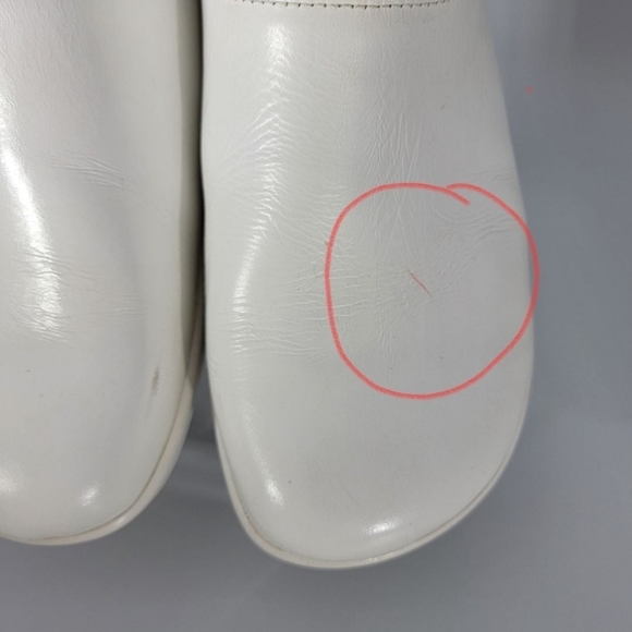 Alegria Slip On Comfort Shoe White Leather 36 Removable Insole Nursing Medical - Picture 12 of 12